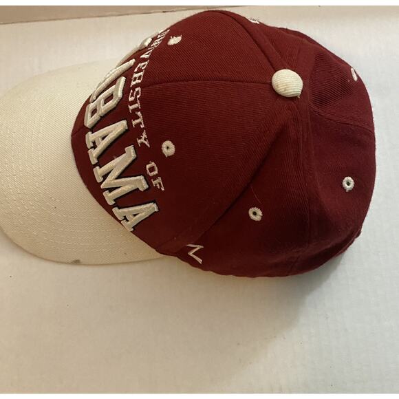 University of Alabama Crimson Tide Zephyr snapback Hat / Cap White / Burgundy - Picture 3 of 9